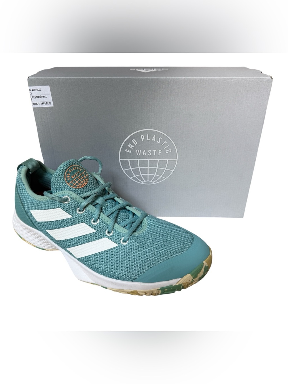 Adidas Courtflash Lightweight Tennis Pickleball Shoe Mint White Men’s Size 10